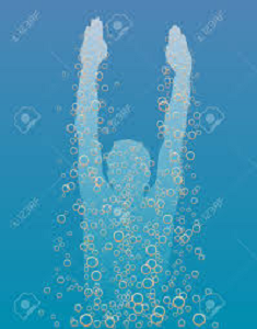 A silhouette of a person diving in water referencing levels of awareness   