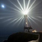 a beacon of light from a lighthouse referencing attunements, Constance and devotion
